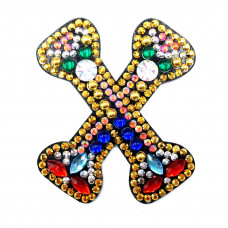 Брелок зі стразами буква X Зроби сам DIY алмазна мозаїка вишивка за номерами заготівка