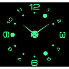 Настінний обємний 3D годинник великий 120см який світиться у темряві великі і маленькі цифри + кола розбірний колір