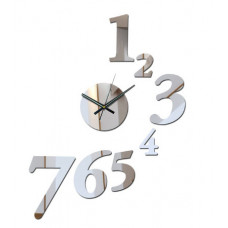 Годинник настінний акриловий у формі кола з цифрами декор дзеркальний