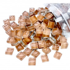 Шматочки мозаїки 1*1 см Колір Світло-коричневий  (200-220 штук 200 грамів) зі скла. Форма квадрат.