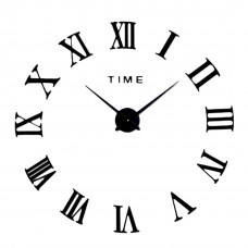 Настінний обємний 3D-годинник великий 120 см із римськими цифрами колір чорний diy зроби сам Art Clock 3d глянсовий