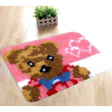 Набір для килимової вишивки килимок ведмедик (основа-канва, нитки, гачок для килимової вишивки)