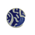 Мозаїка кераміка №1 форми коло Синя з білим вага 9г діаметр 3см 1 шт