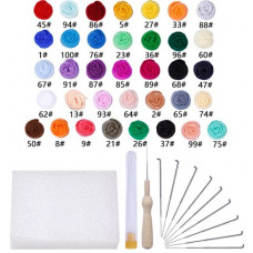 Набір вовни для валяння 36 кольорів + інструменти