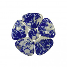 Мозаїка кераміка квіти середні Синьо-білі 5,5 см 30 г