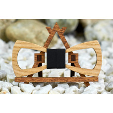 Краватка метелик різьблена Контур middle на шию під сорочки чоловічі