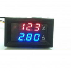 Амперметр Вольтметр вбудовуваний DC 0-100В 10А LED