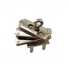 Набір фурнітури для сумки 4 предметів стійка, тримач ременя, планка для ременя колір срібло