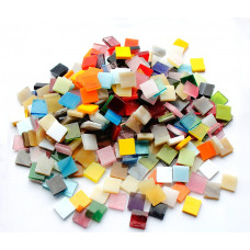 Набір шматочків мозаїки слюда форма квадрат 200 грам 1*1 см 280 штук колір Змішаний мікс