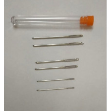 Набір голок 6 штук для прошивки шкіри 3 розмірів з великим вушком товсті