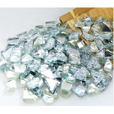 Набір шматочків мозаїки скло неправильної форми 250 г срібного кольору  2803