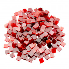 Набір шматочків мозаїки слюда форма квадрат 200 г 10*10*2,7 мм 300 штук колір Червоний темний