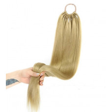 Накладний хвіст русявий прямий No24 на гумці шиньйон термосхідний рівний