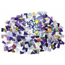 Набір шматочків мозаїки скло неправильної форми 250 грам кольору Фіолетовий мікс