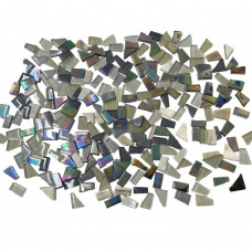 Набір шматочків мозаїки скло неправильної форми 250 г кольору Білий із сірим мікс