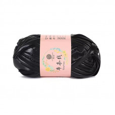 Пряжа трикотажна металік колір Чорний 100 грам 25 м