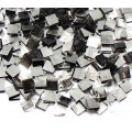 Набір шматочків мозаїки слюда форма квадрат 200 г 10*10*2,7 мм 300 штук колір Сіро-темний прозорий