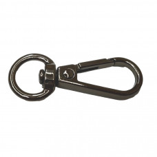 Карабін для сумки чорний внутрішній діаметр 0.85 см довжина 3.8 см