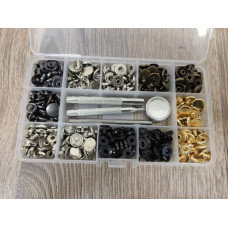 Набір для встановлення кнопок 12,5 мм + кнопки 90 шт.