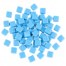 Шматочки мозаїки 1*1*0.6 см Колір Блакитний світлий (200 гр 150 шт) з скло. Форма квадрат.