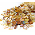 Набір шматочків мозаїки скло неправильної форми 250 г кольор Коричневий мікс  3368