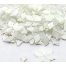 Набір шматочків мозаїки слюда форма РОМБ 200 грам 340 шт колір Білий