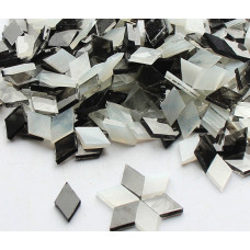 Набір шматочків мозаїки слюда форма РОМБ колір мікс білий сірий 200гр, 360 штук розмір 10*16*2,7мм