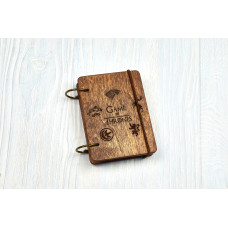 Блокнот А7 Гра престолів з фанери Темний на кільцях