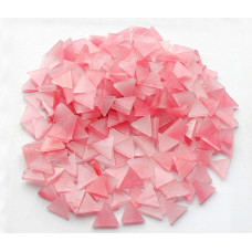 Набір шматочків мозаїки слюда форма ТРИКУТНИК 200 грам 240 шт колір рожевий