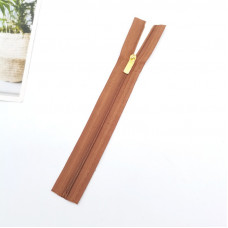 Блискавка для сумки вшита в основу 20 см колір коричневий