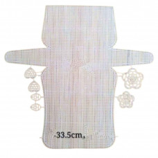 Канва для сумки пластикова круглими вушками + квіти, серце розмір сумки 18*11,5 см для створення сумок основа