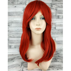 Перука червона середня пряма з довгим чубчиком жіноча для жінок 50см зі штучного волосся