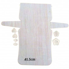 Канва для сумки пластикова круглими вушками + квіти, серце розмір сумки 23,7*15,5см для створення сумок основа