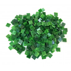 Набір шматочків мозаїки слюда форма квадрат 200 грам 1*1 см 280 штук колір Зелений мікс