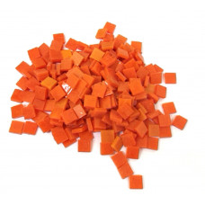 Набір шматочків мозаїки слюда форма квадрат 200 грам 1*1 см 280 штук колір Карамель помаранчева