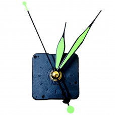 Настінний годинниковий механізм без вушка зі стрілками  які світяться у темряві зеленого кольору маленький