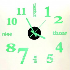 Настінний годинник світний у темряві з цифрами та словами колір салатовий diy зроби сам 40 см