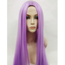 Перука фіолетова світла довга пряма без чубчика з проділом жіноча для жінок 100см зі штучного волосся