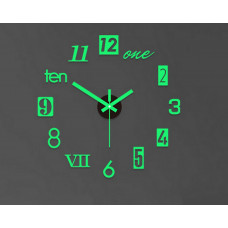 Настінний годинник світний у темряві цифри та написи колір салатовий diy зроби сам 40 см