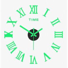 Настінний годинник світний у темряві римські цифри словами колір салатовий diy зроби сам 40 см