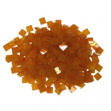 Набір шматочків мозаїки слюда форма квадрат 200 грам 10*10*2,7 мм 300 штук колір Карамель помаранчева