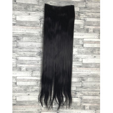 Волосся на заколках темно-коричневе №2 80см пряме термо на кліпсах шпильках тресси