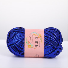 Пряжа трикотажна металік колір Синій 100 грам 25 м