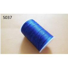Нитка вощена для шиття по шкірі 0,45 мм S037 148 м синій колір Galaces кругла нитка