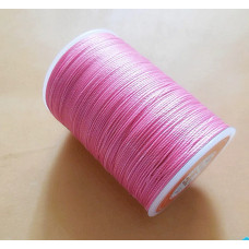 Нитка вощений для шиття по шкірі 0,55 мм S045 113 м рожевий колір Galaces кругла нитка