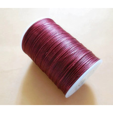 Нитка вощений для шиття по шкірі 0,55 мм S050 113 м бордовий колір Galaces кругла нитка