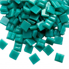 Шматочки мозаїки із зубчастою зворотною стороною 1*1 см Колір морської хвилі  (300 штук 200 грам) Форма квадрат