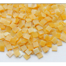 Набір шматочків мозаїки слюда форма квадрат 200 грам 1*1 см 280 штук колір Абрикосовий