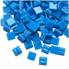Шматочки мозаїки із зубчастою зворотною стороною 1*1 см Колір світло синій (300 штук 200 грам) Форма квадрат