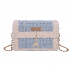 Канва з фурнітурою та нитками набір для створення сумки своїми руками блакитна/бежева Канва з фурнітурою та нитками набір для створення сумки своїми руками блакитна/бежева